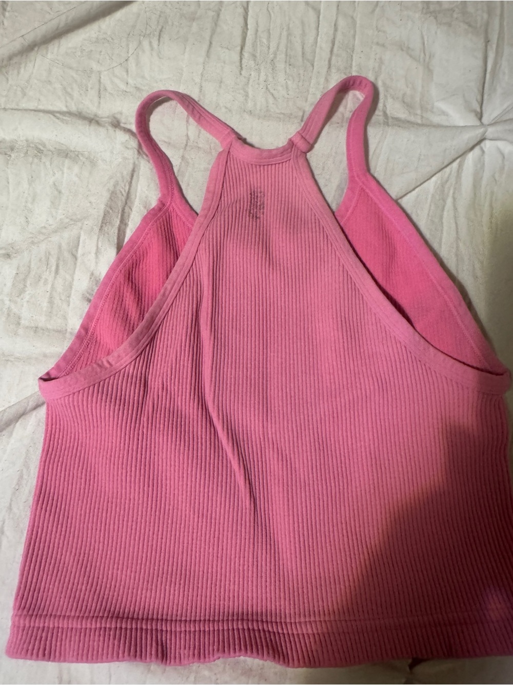 FP Movement Pink Ribbed Racerback Tank Top - Picture 3 of 3